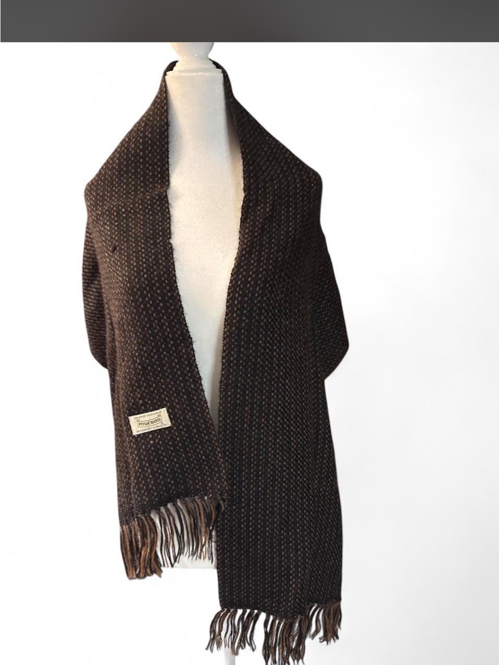 Classic Brown Woven Fringe Scarf - Women Accessories